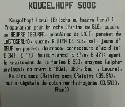 Kougelhoff - Ingredients - fr