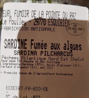 Sardine fumée aux algues - Ingredients - fr
