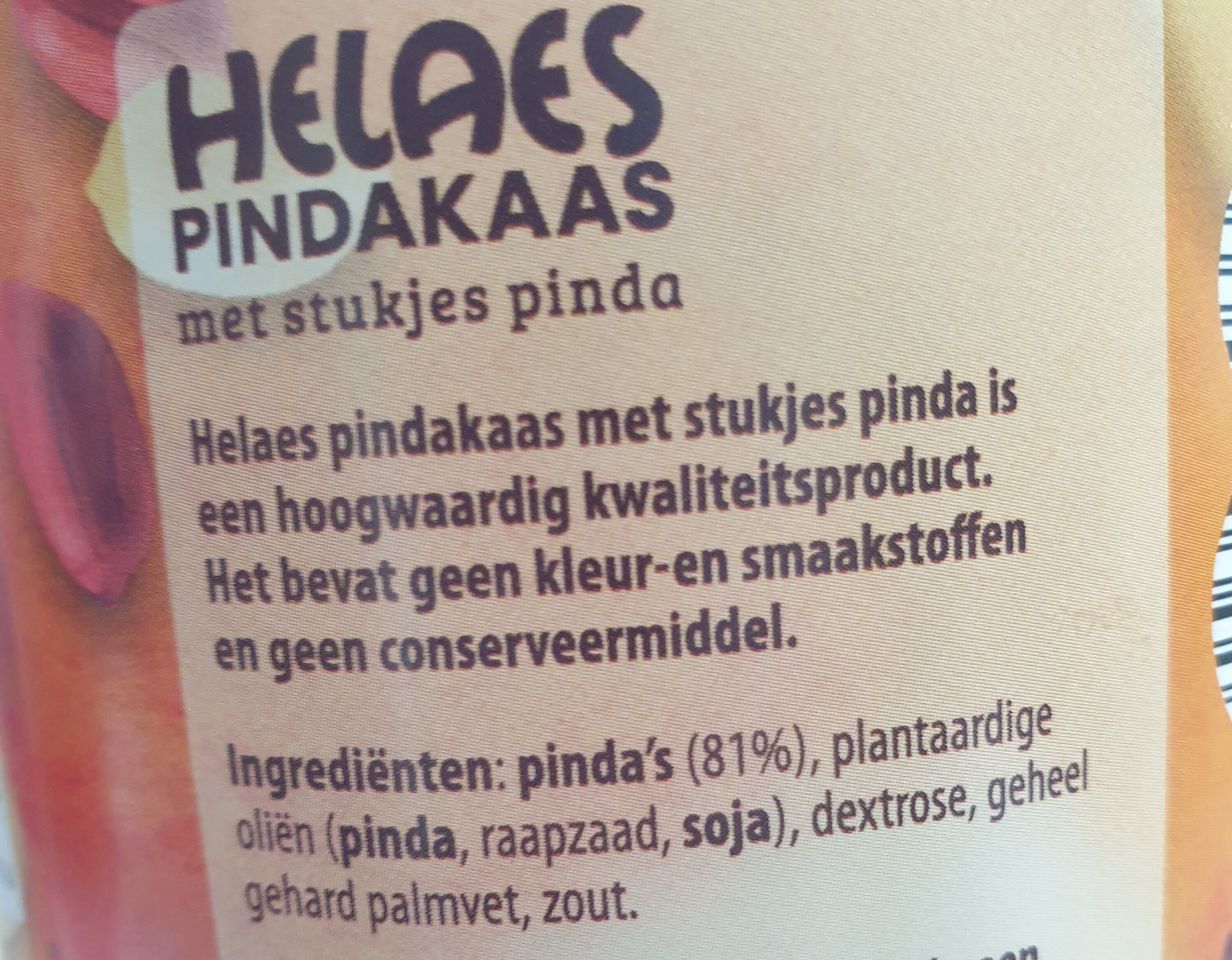 Helaes Pindakaas - Ingrediënten