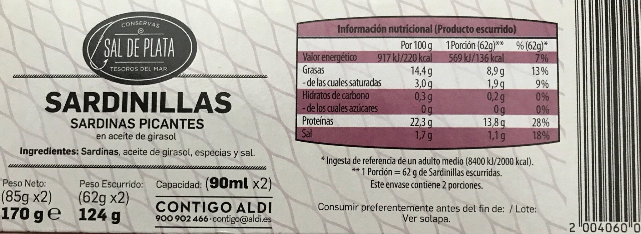 Sardinillas picantes - Nutrition facts - es