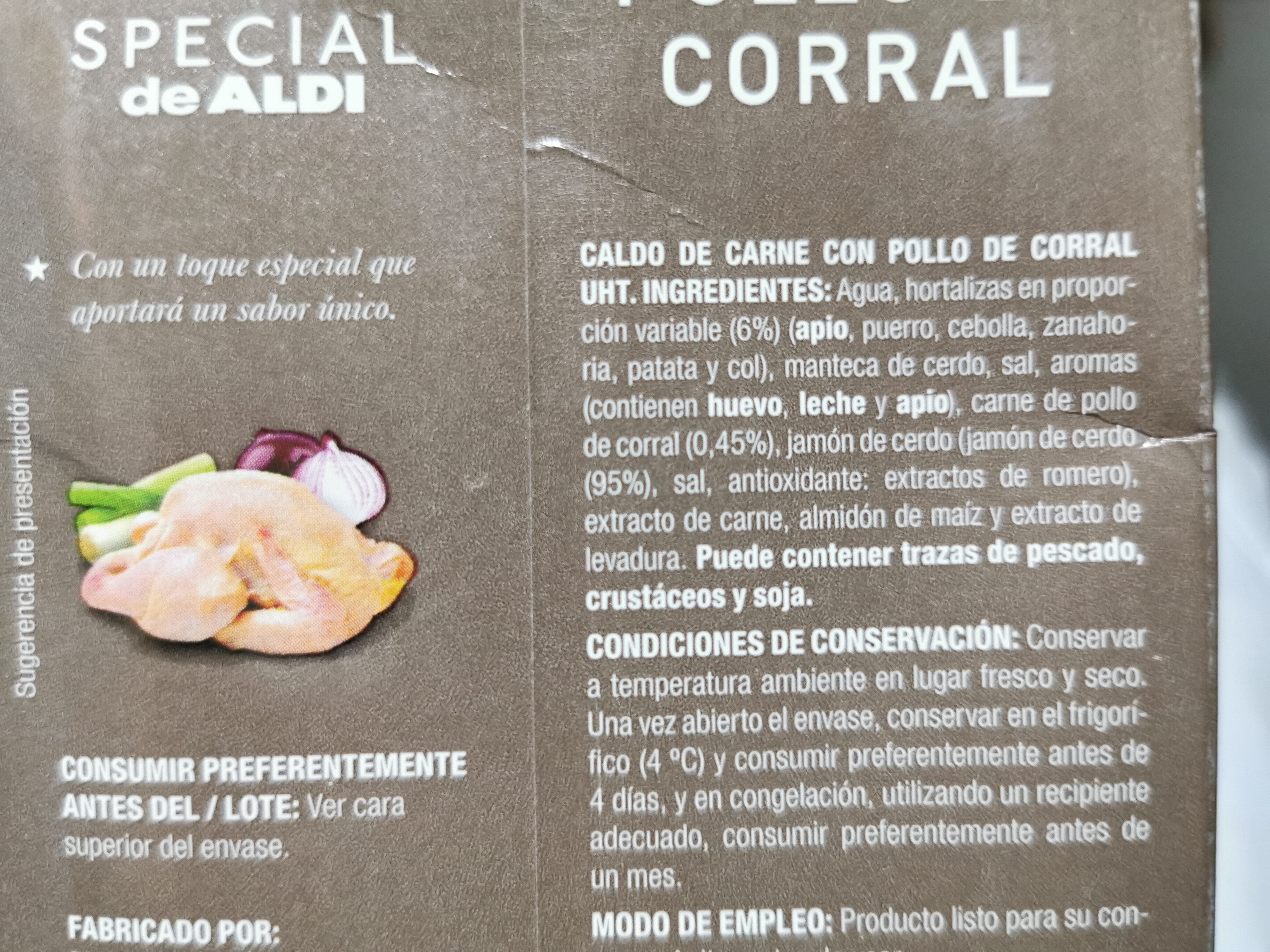 Caldo de pollo de corral - Ingredients - es