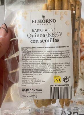 barritas de quinoa con semillas - Product - es