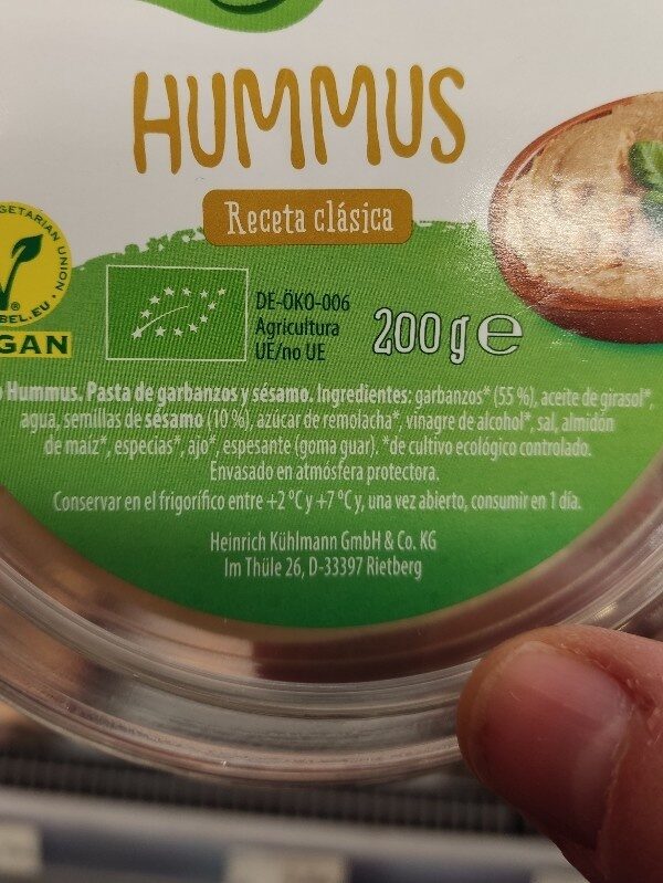 Hummus gutbio - Ingredients - es