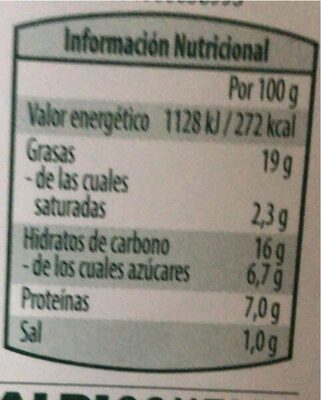 Hummus gutbio - Informació nutricional - es