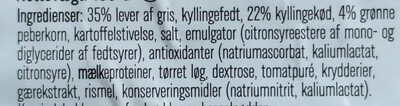 Paté Grøn Peber - Ingredienser