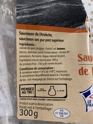 Saucisson de l’Ardèche - Ingrediënten - fr