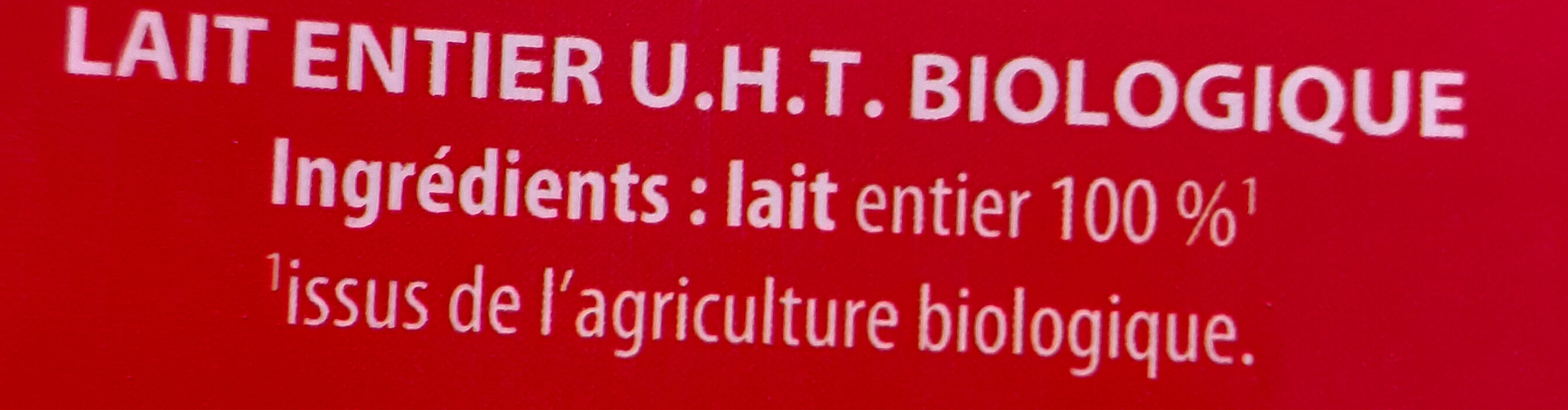 Bio lait entier - Ingrediënten - fr