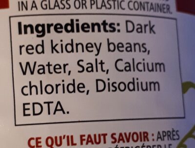 selection dark red kidney beans - Ingrédients - en