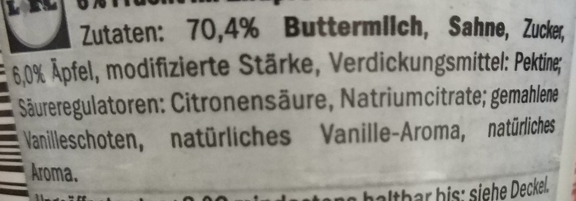 Buttermilch Dessert - Ingredients - de