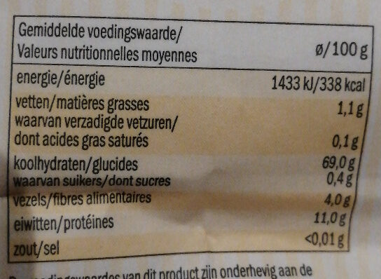 Weizenmehl (Typ 405) - Nutrition facts