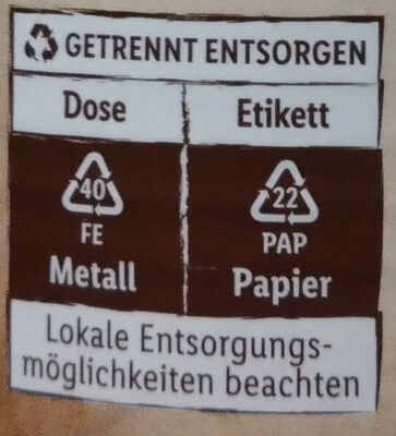 Gehackte Tomaten - Recycling instructions and/or packaging information - de