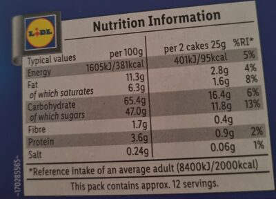 Tower Gate 24 jaffa cakes - Nutrition facts