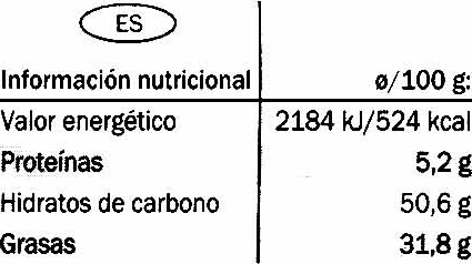 Tummasuklaa 50% - Información nutricional