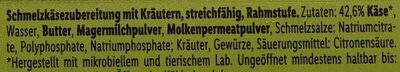 Käse Schmelzkäsezubereitung Kräuter - Ingredienser - de