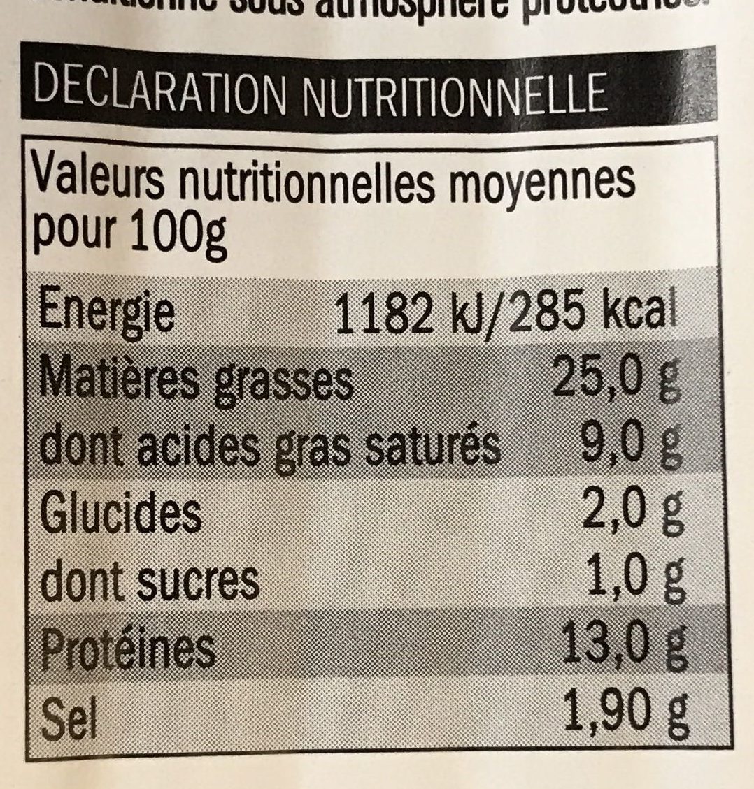 Saucisses de Francfort fumées - Información nutricional - fr