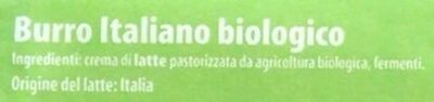 Burro Italiano Bio - Ingredienti