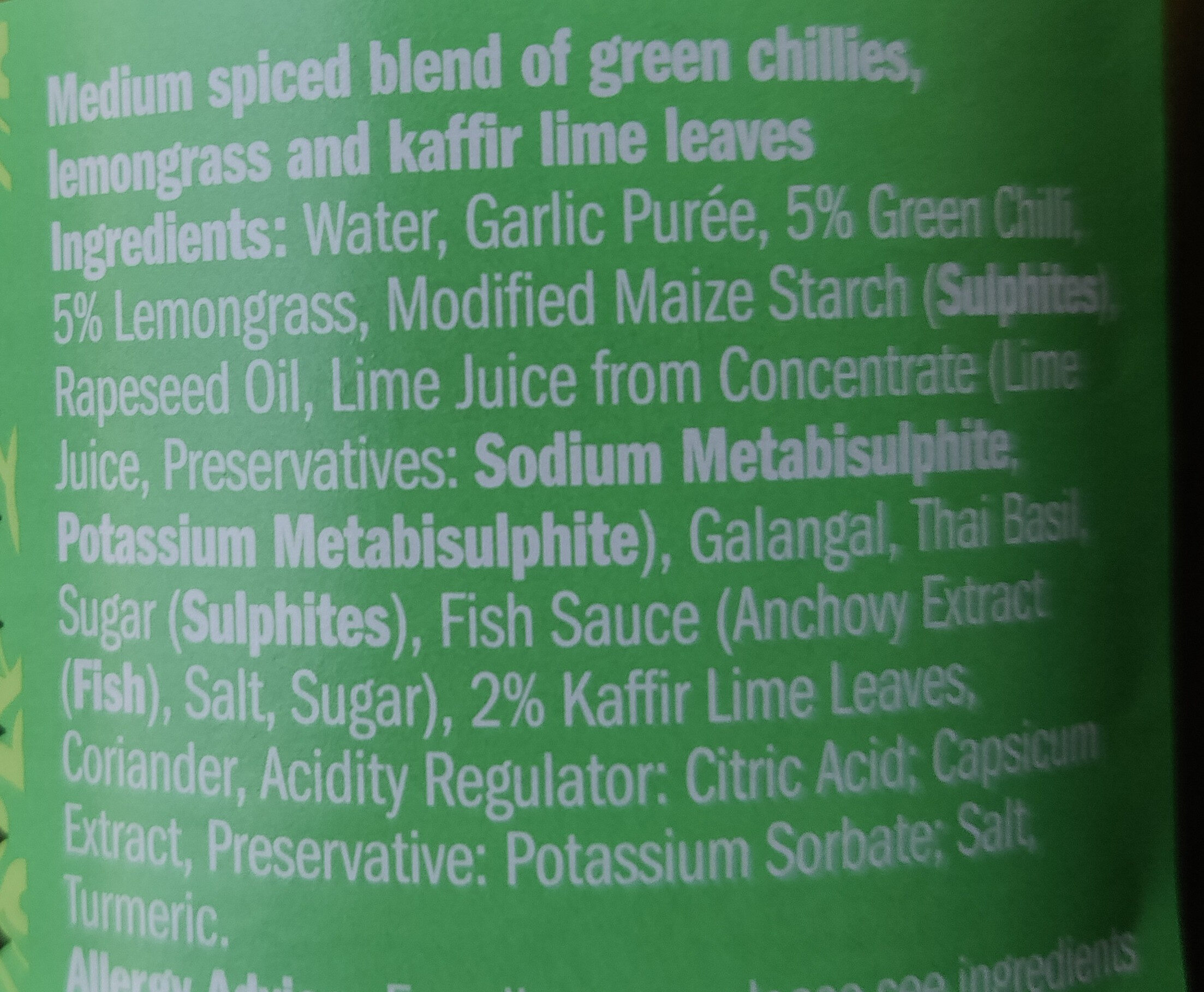 Thai green curry paste - Ingredients