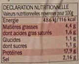 rôti de dinde cuit goût fumé - Nutrition facts - fr
