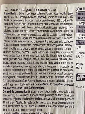 Choucroute garnie - Ingredients - fr