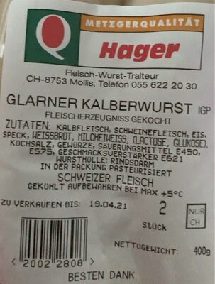 Glarner Kalberwurst - Prodotto - fr