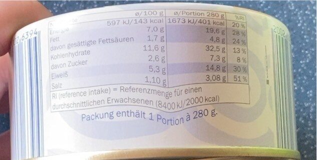 Weiße Riesenbohnen - Nutrition facts - pt