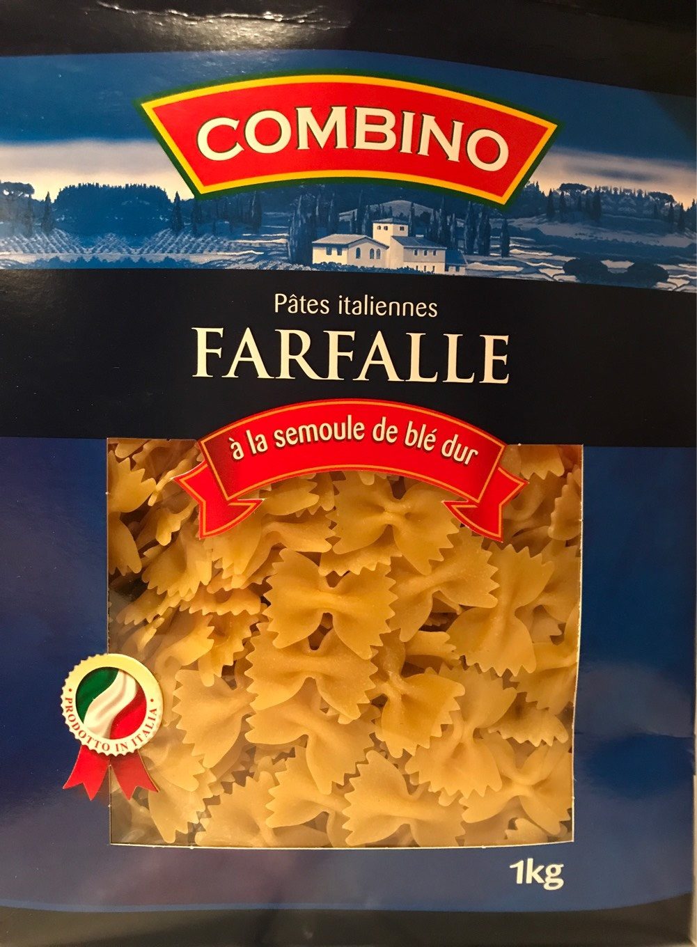 Pâtes italiennes Farfalle à la semoule de blé dur - Produit