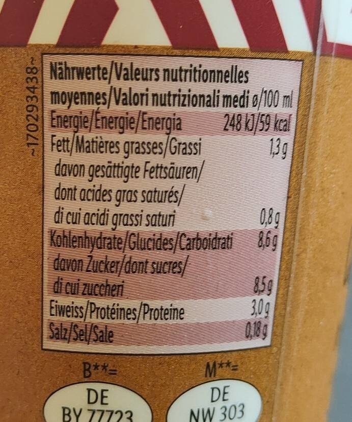 Lidl Cappuccino - Nutrition facts - sv