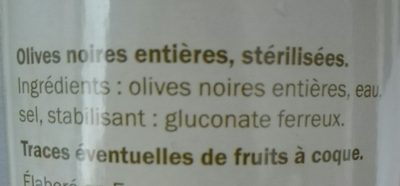 Olives noires entières - Ingrédients