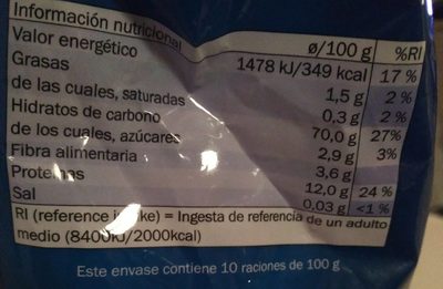 Macarrón - Información nutricional - fr