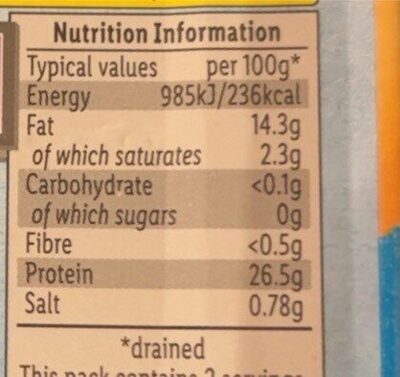 Sardines à l'huile de tournesol - Nutriční hodnoty - en