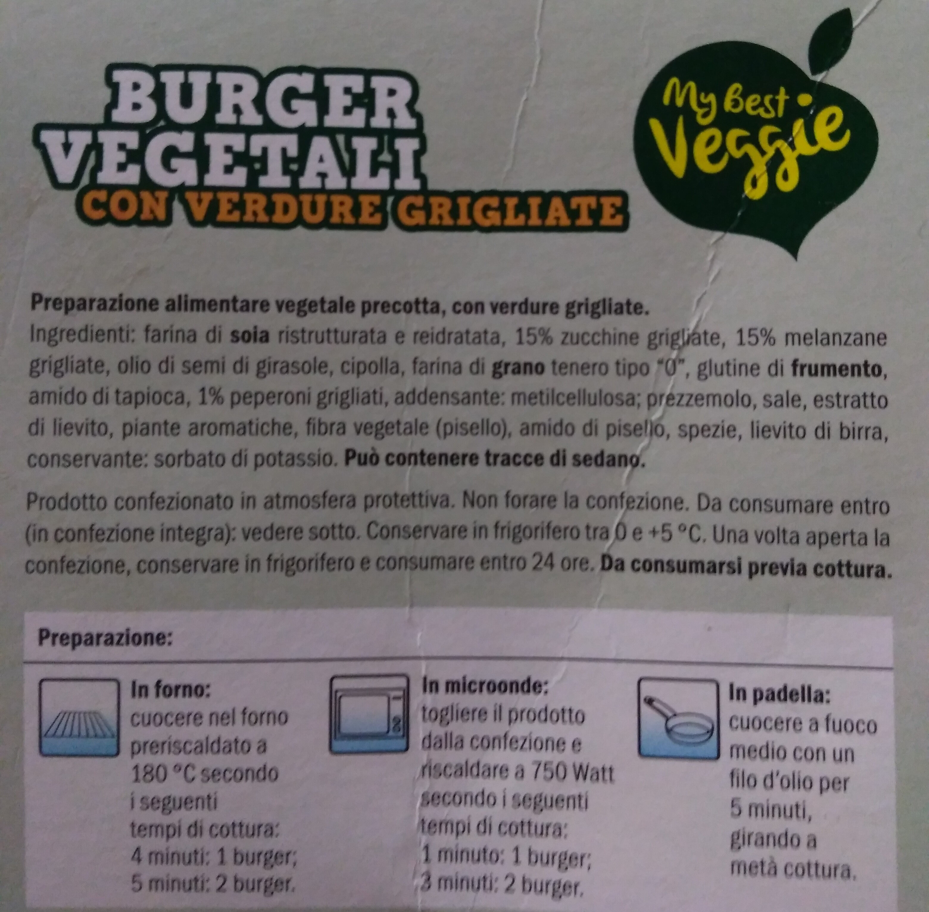 Burger con verdure grigliate - Ingredienti