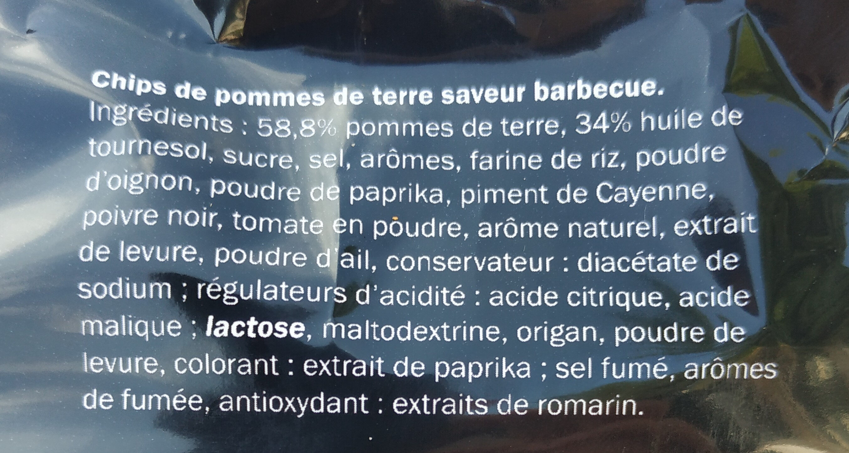 Chips Barbecue - Ingredients - fr
