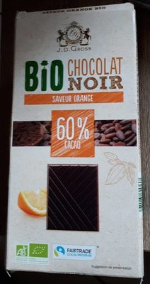 Tablette de chocolat noir bio saveur orange - Producte - fr