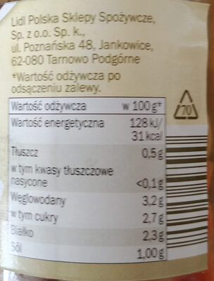 Pieczarki marynowane - Voedingswaarden - pl