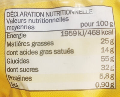 Gaufres de liège choco - Nutrition facts - fr