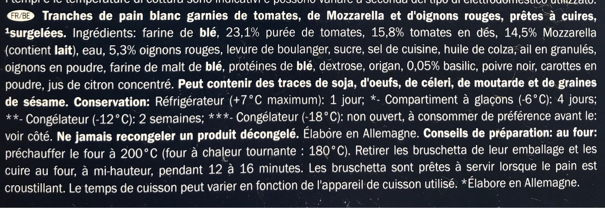 9 Bruschetta Pomodori - Ingrédients