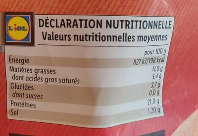 Manchons de poulet nature - Nutrition facts - fr