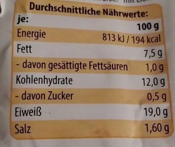 Hähnchenschnitzel - Información nutricional - de