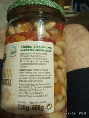 Bio alubia con verdura - Ingredients - es