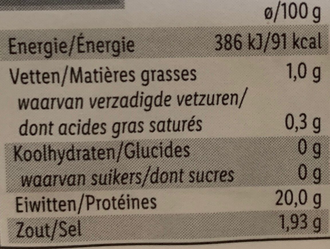 crevettes grises - Voedingswaarden - fr