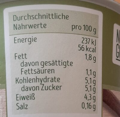 Bio Joghurt mild - Nährwertangaben