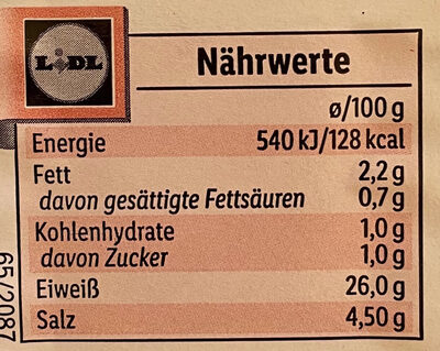 Puten-Lachsschinken - Nutrition facts - de