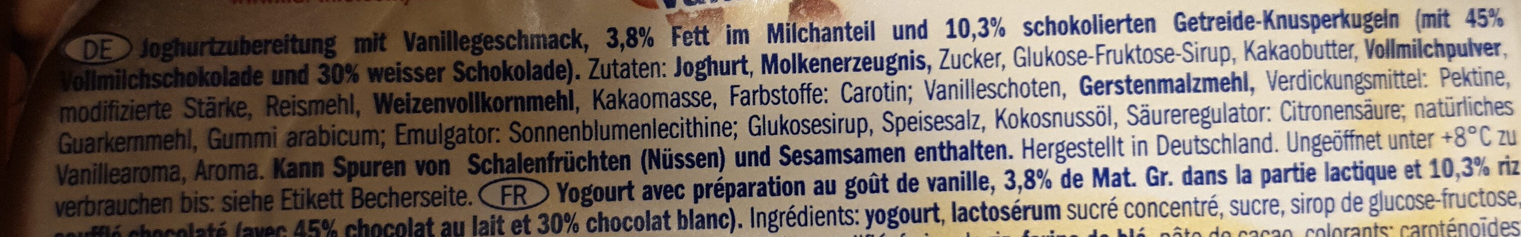 Knusperjoghurt, Vanillegeschmack mit Schokoballs - Ingredients - de
