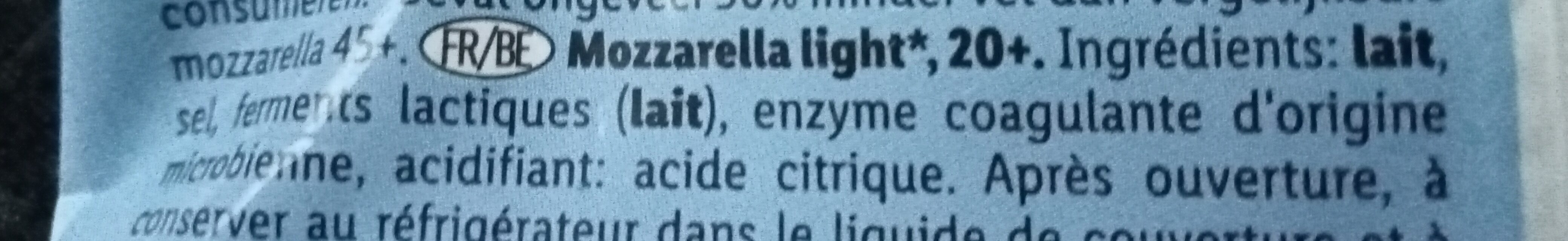 Mozzarella Light - Ingrédients