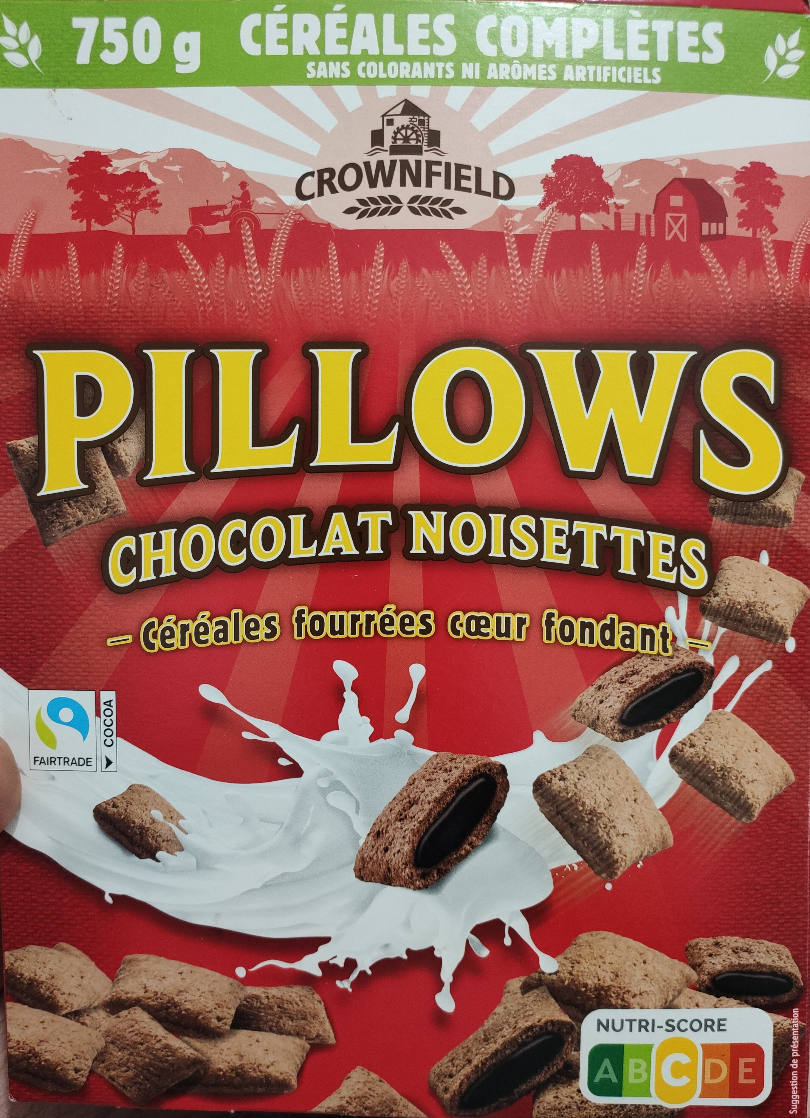 Céréales fourrées cœur fondant chocolat noisettes PILLOWS - Produit