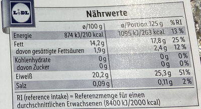 Norwegische Lachsfilet-Portionen mit Haut - Nutrition facts - de