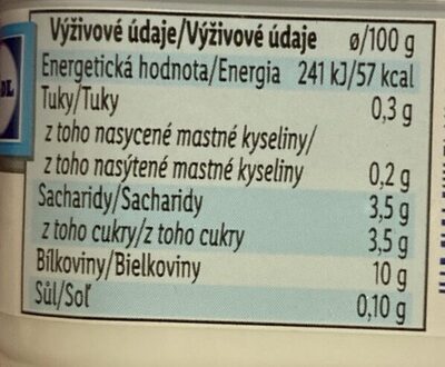 Fiche nutrition Řecký jogurt bílý Pilos 140 g