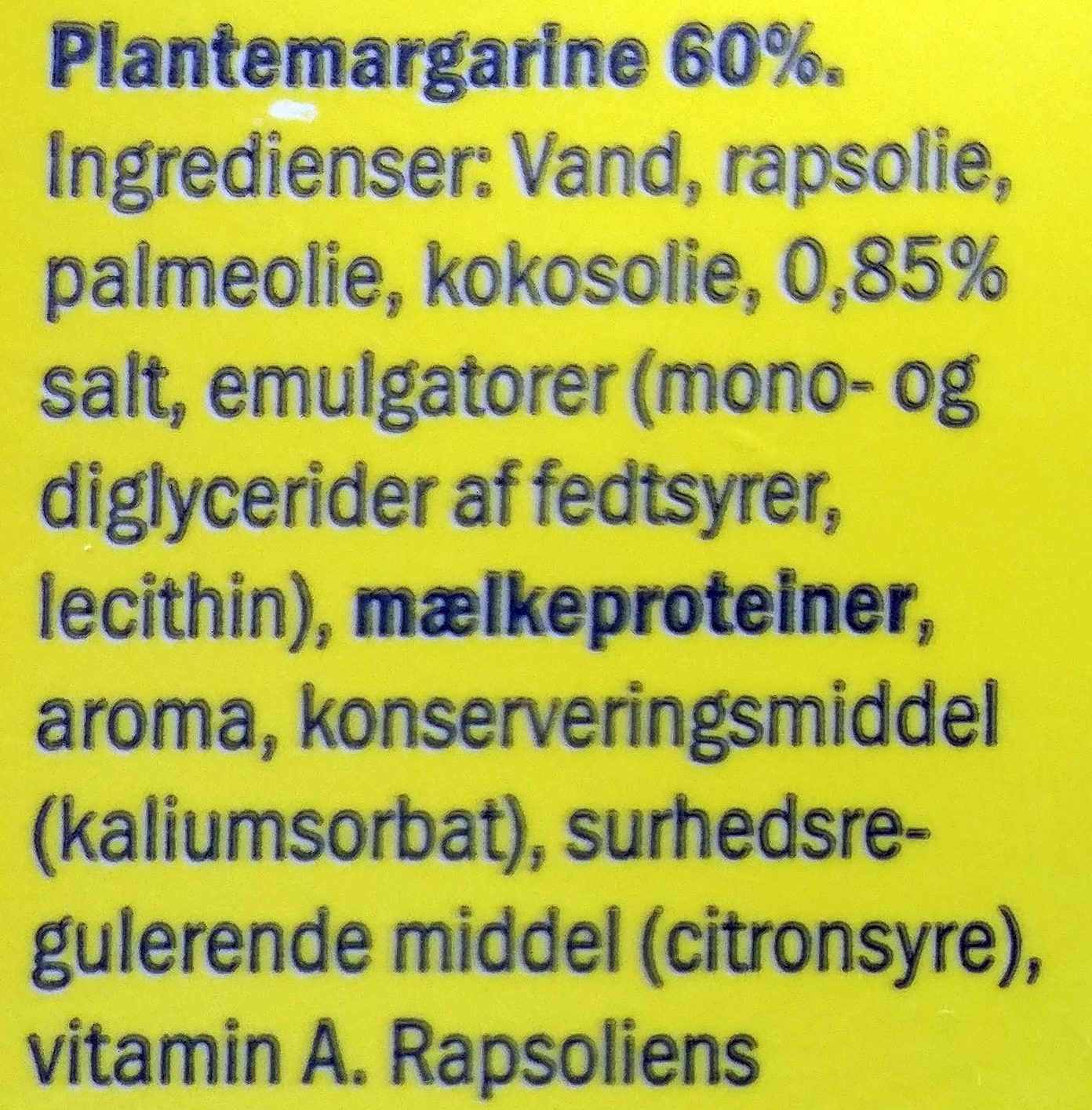 Vita D'or Plant Margarine 60% Fat - Ingredienser - en