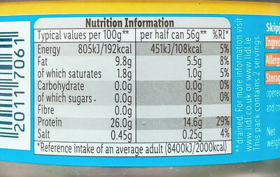 Tuna Chuncks in Sunflower Oil - Nutrition facts