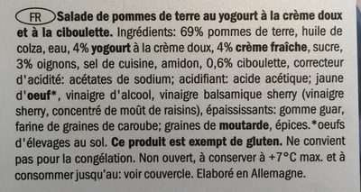 Salade de Pommes de Terre au Yaourt et à la Ciboulette - Ingredientes - fr